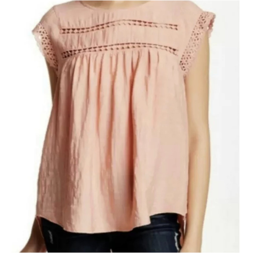 RO & DE Coral Crochet Tie Back Short Sleeve